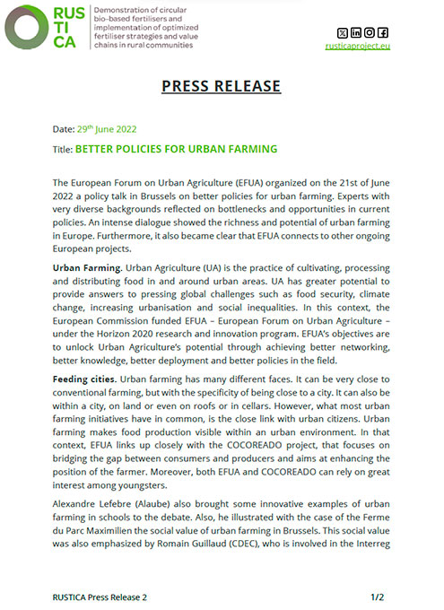 Rustica Project - Multimedia - Press release 02